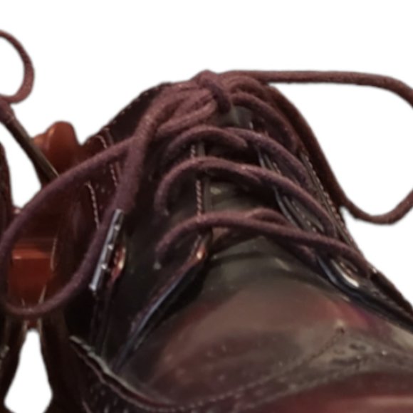 Clark’s Teadale Maira Oxford Shoe 8 1/2 M Red/Brown Platform Wing-tip Leather! - Picture 7 of 13